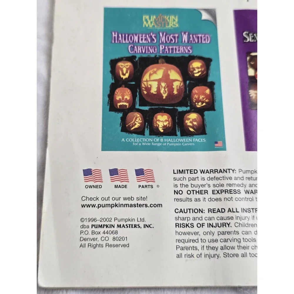 Pumpkin Masters Carving Pattern Book Lot Of 2 Weathered Y2K Vintage 2002 Stencil